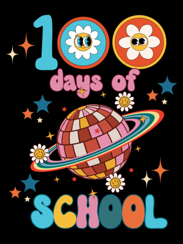 100 Days of School Retro Celebrate the Milestone Groovy