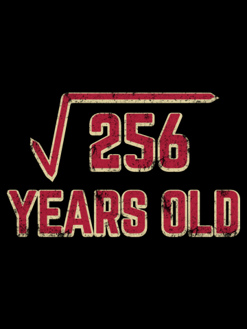 16th Birthday Gift Square Root of 256 16 Year Old Math Bday Present