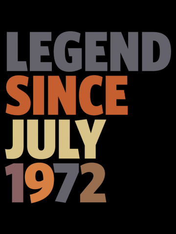 51 Years Old Legend 51st Birthday Since July 1972