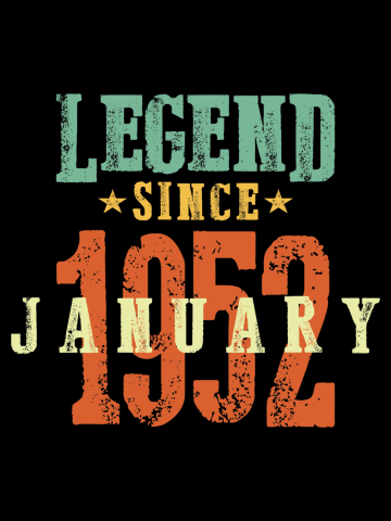 70 Year Old Legend Since January 1952 - 70th Birthday