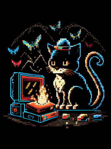 8-Bit Cat Computer Meltdown