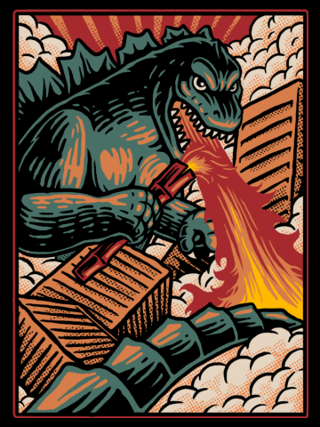A B-Movie Monster Attacks. Relive the b-movie Japanese monster madness.
