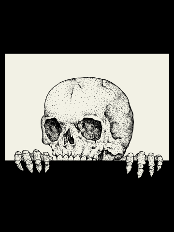 A peeking skeleton dark variant