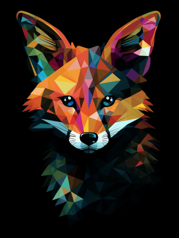 Abstract Color Fox