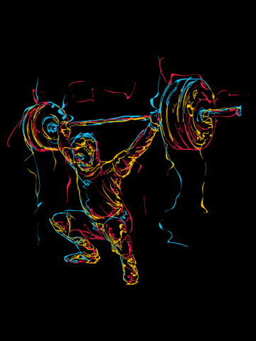Abstract Colorful Powerlifter