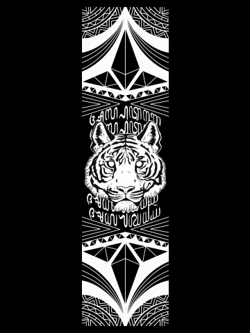 Alpha White Tiger Skate Deck Design