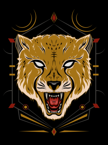 Angry cheetah vector art. cheetah illustration