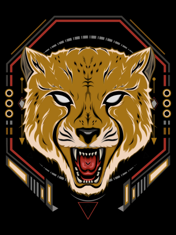 Angry cheetah vector art. cheetah illustration