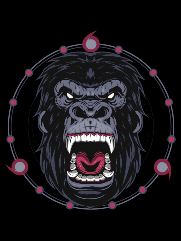 Angry gorilla head. vector emblem gorilla face.