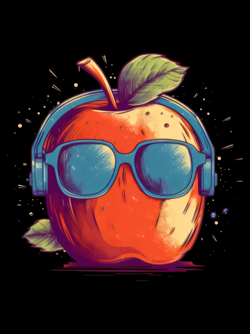 Apple Tree Picking Blossom Fruit Music Retro Fruitarian Red