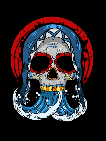 Aquarius Sugar Skull