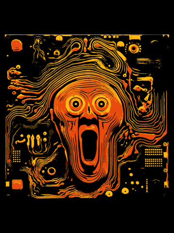 Artificial munch's the solid scream circuit board chip diagram