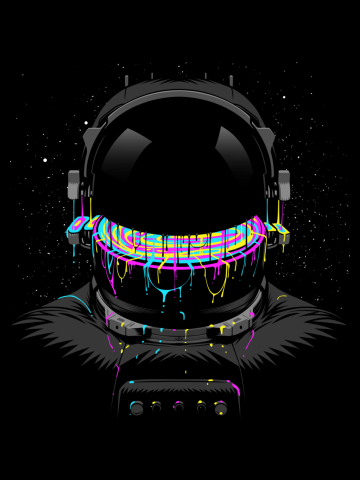 Astronaut with colorful paint
