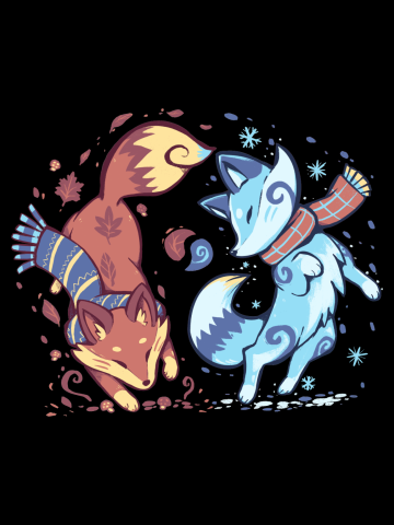 Autumn and Snow Fox