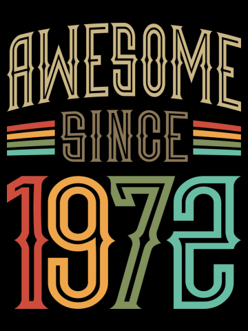 Awesome Since 1972 50th Birthday Funny Retro
