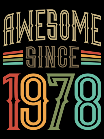 Awesome Since 1978 44th Birthday Funny Retro