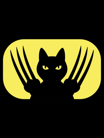 BLACK NINJA SAMURAI CAT WITH LONG SHARP CLAWS