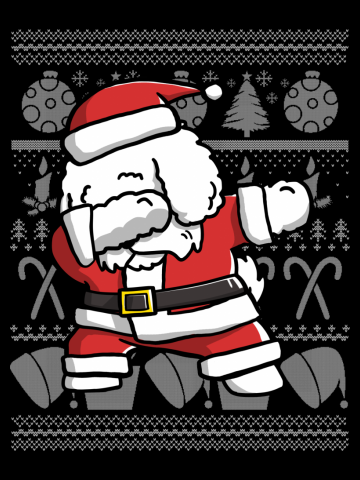Bichon Frise Dabbing Dog Dab Dance Move Christmas