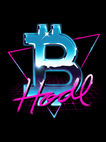 Bitcoin Logo Rad 80's Retrowave HODL BTC Crypto Bitcoin
