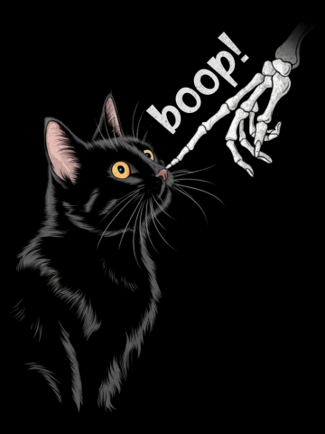 Boop! Halloween Cat and Skeleton Hand Design
