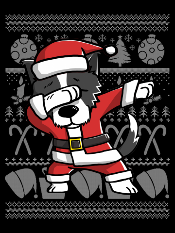 Border Collie Dabbing Dog Dab Dance Move Christmas