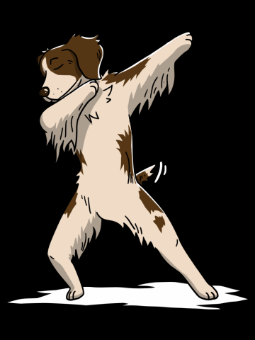 Brittany Spaniel Dabbing Dog Dab Dance Move
