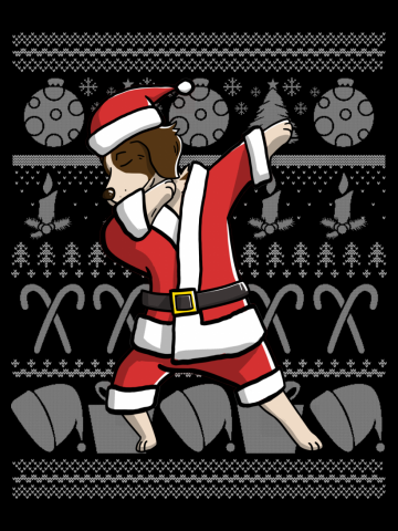Brittany Spaniel Dabbing Dog Dab Dance Move Christmas