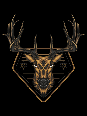 Buck head christmas logo vector. deer head logo template.