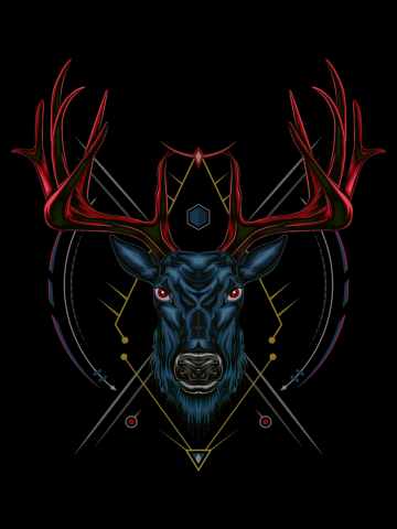 Buck illustration. deer logo design for apprel clothing.