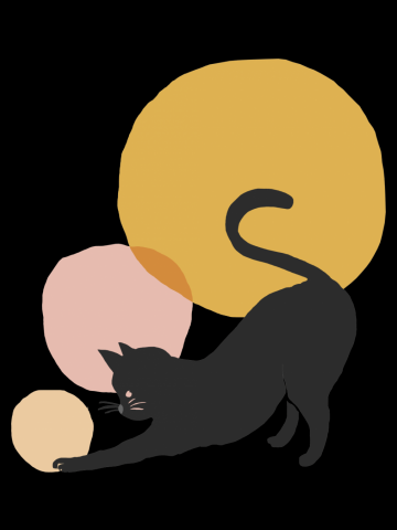 CAT_LOVE_GEOMETRIC_CIRCLE_MINIMALISM_ART