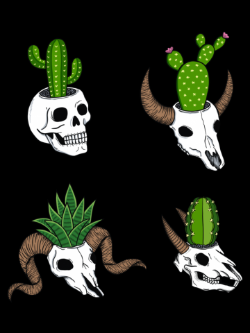 Cactus skulls