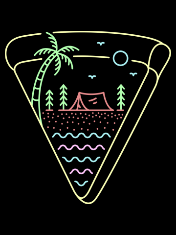 Camping on the Beach with Pizza