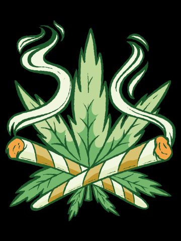 Cannabis Leaf and Smoking Joints