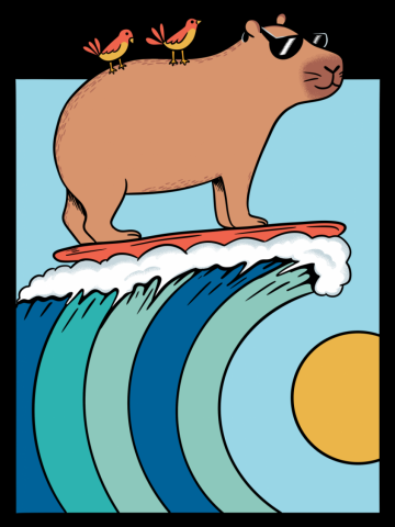 Capybara Surfing