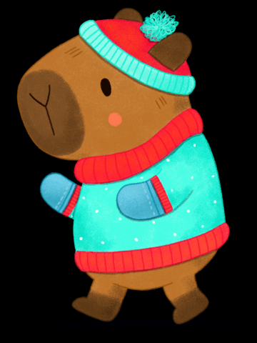 Capybara Winter Fashion Style