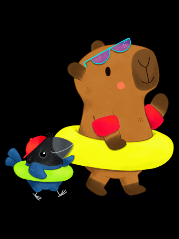 Capybara and Bird - Summer Vibes