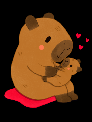 Capybara and baby