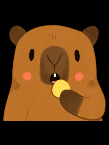 Capybara eating Potato Chips