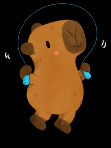 Capybara jumping rope