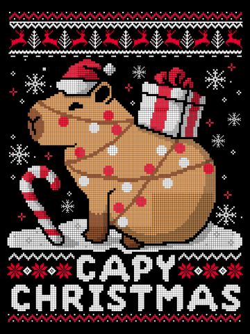 Capybara ugly christmas sweater