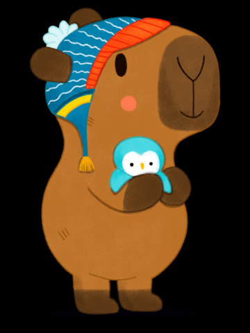 Capybara with Penguin Toy