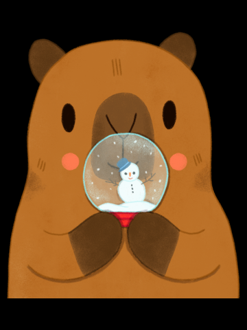 Capybara with Snowglobe