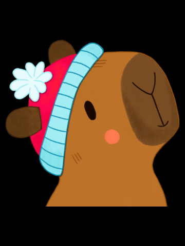 Capybara with Winter Hat