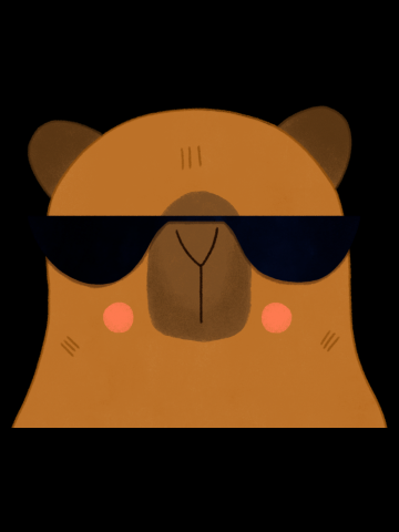 Capybara with cool sunglasses