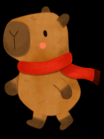Capybara with scarf