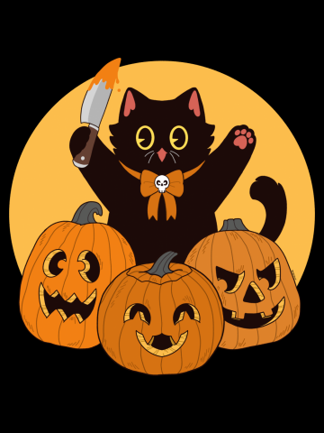 Cat Among the Pumpkin