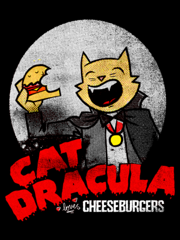 Cat Dracula Loves Cheeseburgers