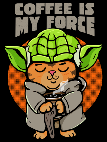Cat Yoda COFFEE IS MY FORCE