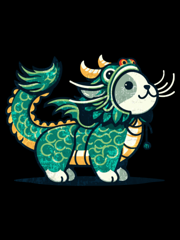 Cat in a dragon costume