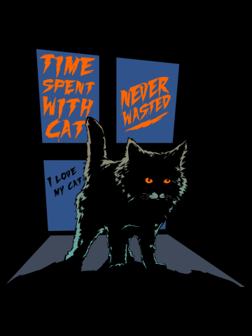Cat lover halloween typography